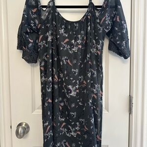 Maurices Gray Puff Sleeve Cold Shoulder Dress